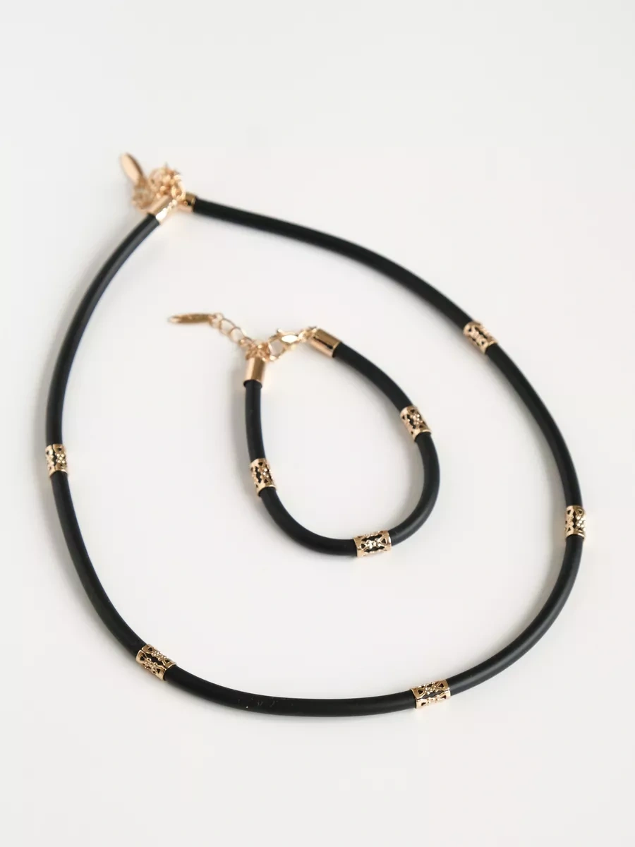 Xuping Siyah Choker Ve Gaytan Bilezik 206104630 Siyah