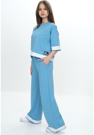 Kız Çocuk %100 Pamuk Kısa Kollu Garnili Truvakar Kol 2 İplik Alt&üst Eşofman Takımı-285-eşt-0011 Mavi Kız Çocuk %100 Pamuk Kısa Kollu Garnili Truvakar Kol 2 İplik Alt&üst Eşofman Takımı-285-eşt-0011 Mavi