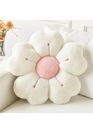 Fastbuy Elmpaly Sarı Papatya Yastık - Dekoratif Pike Yastık, Yatak & Koltuk Aksesuarı Sarı