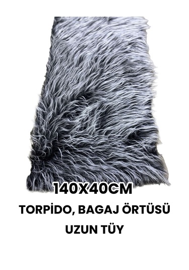 Pelüş Torpido Koruma Örtüsü Uzun Tüylü Gri