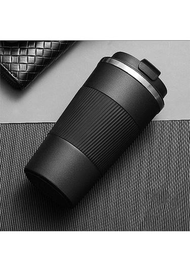 Didadodo Kişiye Özel Çift Katmanlı Paslanmaz Çelik 500 Ml Kupa Araç Kahve Siyah