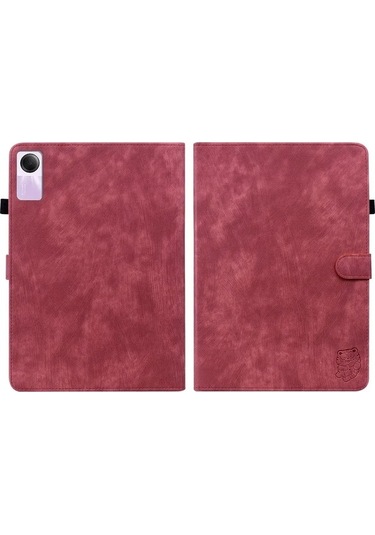 Novahub Xiaomi Redmi Pad Se 11'' Lüks Deri Kılıf - Kırmızı, Koruma Ve Şıklıkta Birleşim