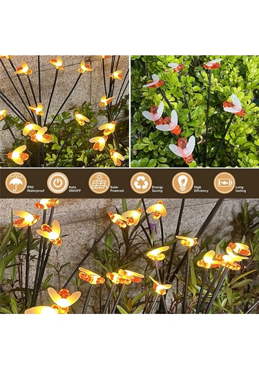 Dianziye Güneş Enerjili Zeytin Arısı Dalgalanır Bahçe Işığı - 6 Led Islak Işık - Serin Ve Romantik Bahçe Dekorasyonu - 1 Adet - Ip65 Su Geçirmez Diğer