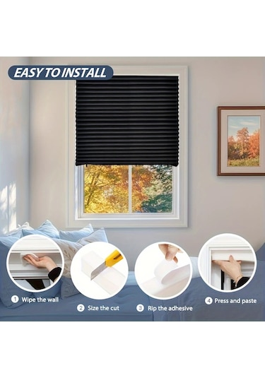 Elmpaly Yarım Gölge Basit Fon Perdesi Güneşlik Işık Koruması Ofis Yatak Odası Gri M 60x180 Cm Açık Gri