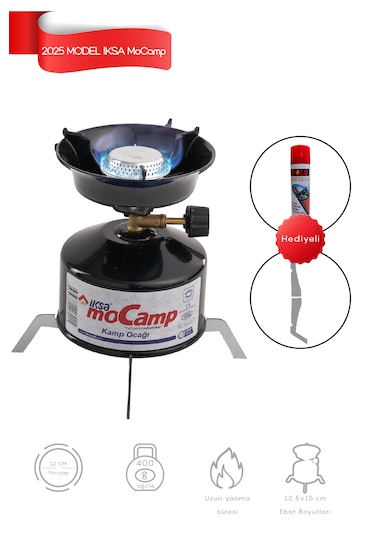 İksa Mocamp Kamp Ocağı Gazlı Kamp Ocağı - Siyah