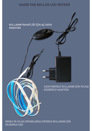 Led Işıklı Safir Gümüş Dekoratif İşlemeli Banyo Duvar Aynası 56cm Gümüş