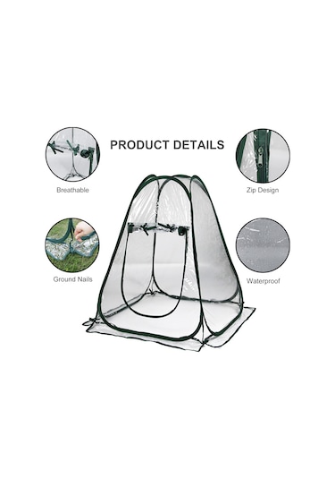 Yifomall "katlanabilir Şeffaf Bitki Koruma Kafesi - Mini Sera, 70x70x80cm, Hızlı Büyüme Ve Havalandırmalı"