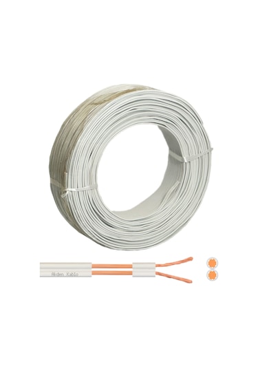 Elektrik Kablosu Kordon 2X0.75mm Beyaz 100Mt