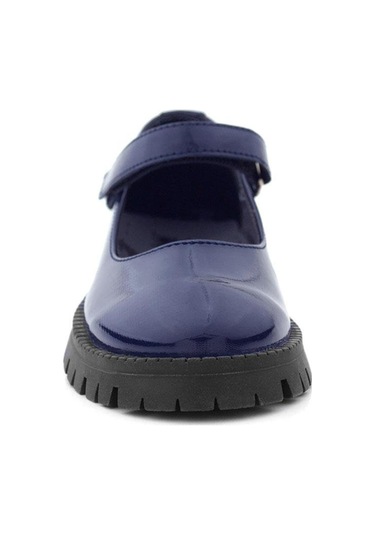Rakerplus Lacivert Rugan Cırtlı Kalın Tabanlı Kız Çocuk Okul Ayakkabısı Lacivert