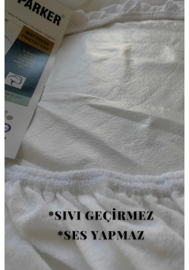 Ely Parker Sıvı Geçirmez Alez Mikro Fitted Çift Kişilik Tek Kişilik Bebek Alezi Su Yatak Koruyucu ELYPRKR00569 Beyaz