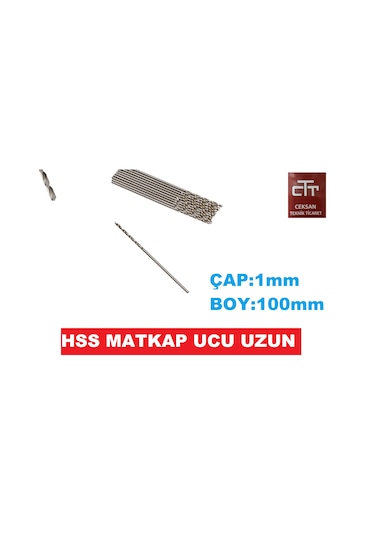 MİKRO HSS 1mm  UZUN MATKAP UCU BOY:100mm 2 ADET