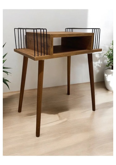 Plak Ve Pikap Sehpası 2 Li Atlantik Çam Ahşap Ayaklı