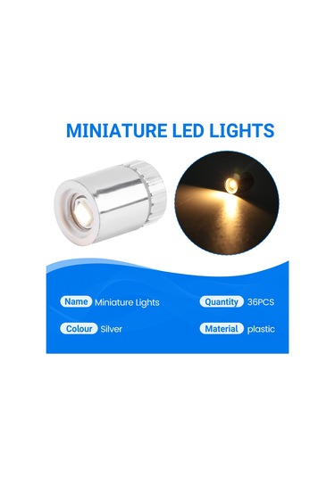 Xurunkeji Bebek Evi İçin 36 Adet Minyatür Işık, El Sanatları İçin Minyatür Led Işıklar, Pil İle Çalışan Mini Spot Işıklar Sıcak Beyaz Gümüş