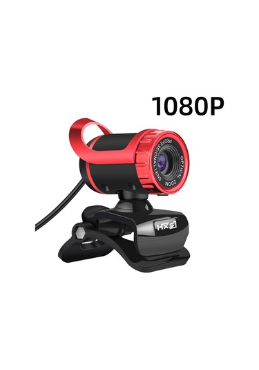 Geeksen S9 Usb 2.0 1080p Web Kamera, Pc Ve Laptop İçin Dahili Mikrofonlu Video Görüşme Aracı, Kırmızı