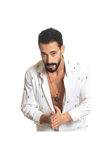 Erkek Siyah Oksit Kaplama Spiritüel Simge Uçlu Kolye Siyah