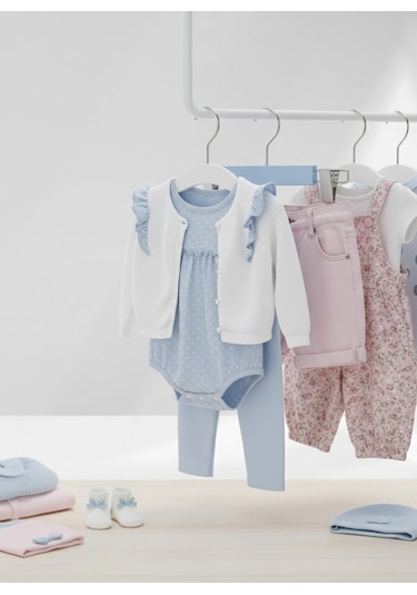 Mavi Ahşap Bebek Pantolon Etek Askısı Gümüş Kancalı 10 Adet Mavi