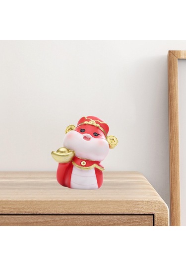 Suntek Çin Yeni Yılı Yılan Heykelciği Dekoratif Kırmızı