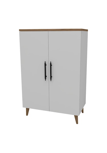 Pegasus 3 Raflı 2 Kapaklı Çok Amaçlı Dolap Mutfak Banyo Balkon Erzak Killer Dolabı Çam-beyaz