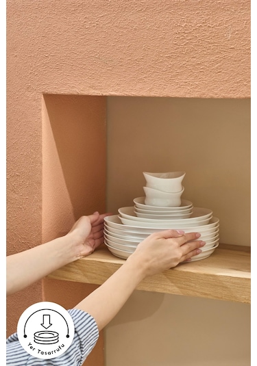 Karaca Forever Bone Bovi 28 Parça 6 Kişilik Kahvaltı Takımı Beyaz