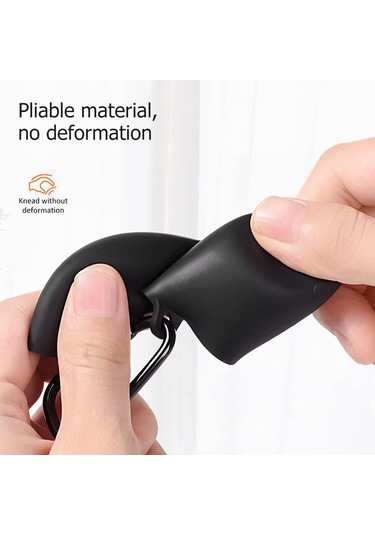 Huawei Freeclip 2 Kulaklık Uyumlu Mat Silikon Kılıf + Kanca Siyah