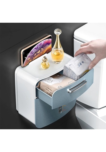 Su Geçirmez Duvara Monte Depolama Rafı, Kağıt Havluluk, Tuvalet Çok Renkli