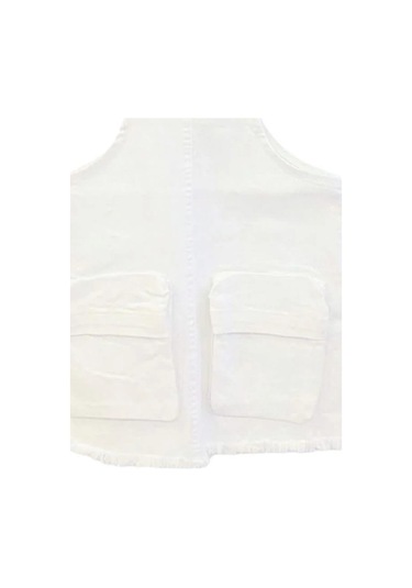 Kız Çocuk Dokuma Etekli Salopet-13862 Beyaz