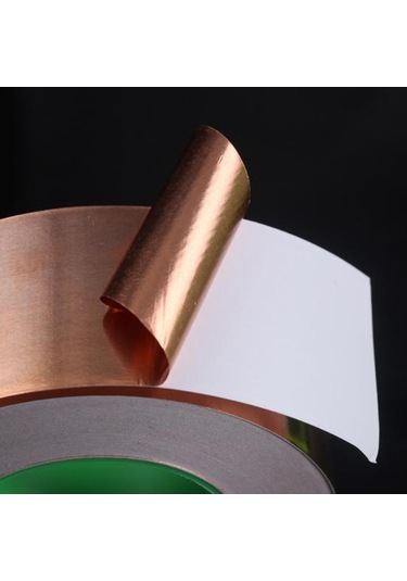 Yapışkanlı Etiket Tek Taraflı Yüksek Sıcaklık Dayanımı Trafo İçin İletken Koruyucu Bakır Folyo Bant 4