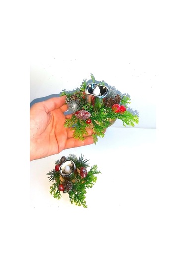 Yılbaşı Mumluk 2'li Mini Boy Mumlu