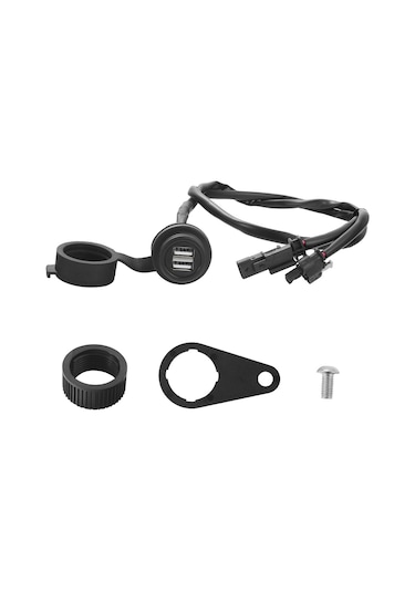 Skycity Bmw R1200gs/r1250gs/f700gs İçin Siyah Abs Motosiklet Usb Şarj Soketi, Çift 5v/2a Port, Su Geçirmez Kapağı Ve Montaj Braketi İle Hızlı Şarj