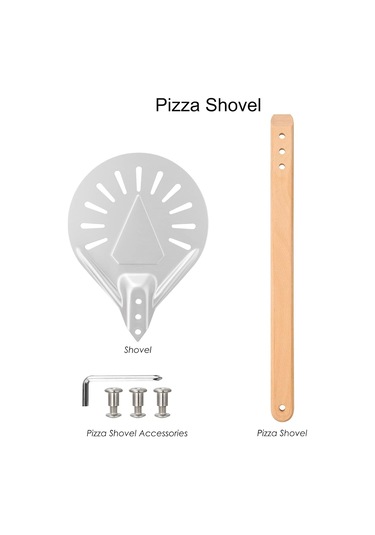 Çıkarılabilir Tek Parça Ahşap Saplı Delikli Yuvarlak Spatula Diğer