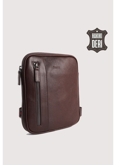 Hakiki Deri Erkek Postacı Çantası Kahverengi Smr9250 Kahverengi