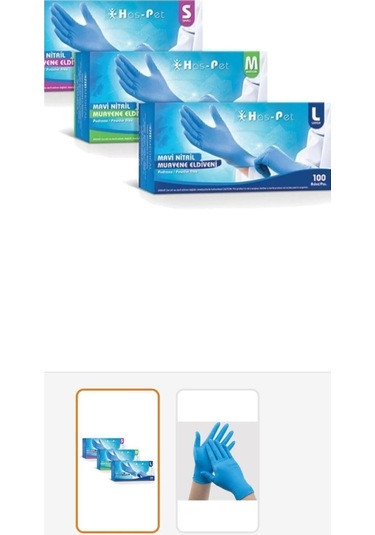 Cerrahi Eldiven Mavi Nitril Eldiven 100'lü Paket 1 Adet Muayene Eldiveni