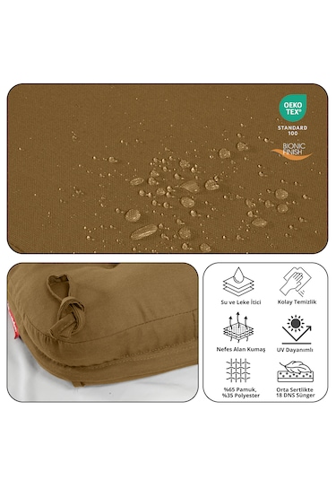 Xpermate Çift Kat Sandalye Minderi 42x42x8 Kahverengi