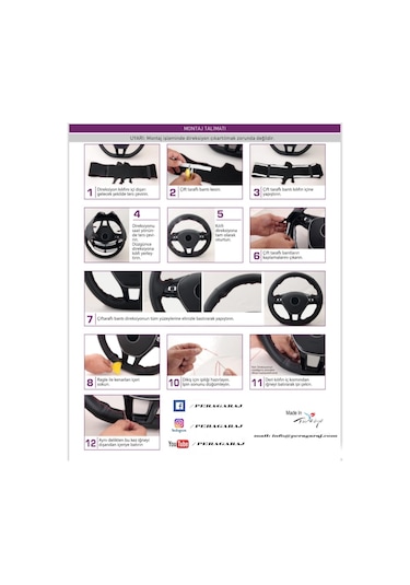 Skoda Octavia 05-09 Araca Özel Deri Direksiyon Kılıfı