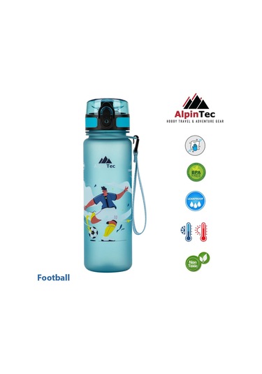 Alpintec Futbol Desenli Mavi Tritan Çocuk Su Matara 500 Ml Diğer