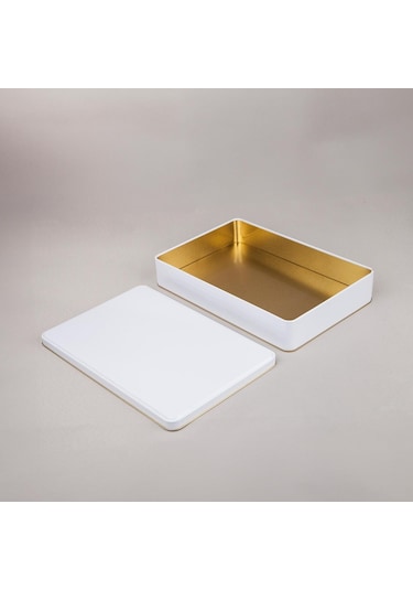 Beyaz Metal Kutu 26,5x17,5x4,5 Cm
