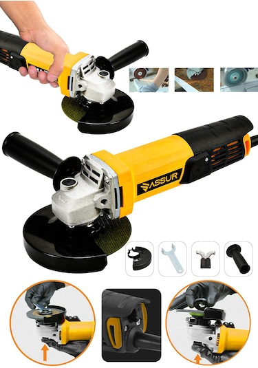 Assur ASR306 125 MM 550W Avuç Taşlama Sarı