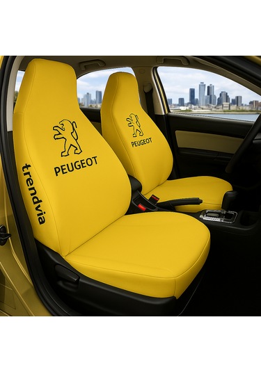 Peugeot Uyumlu Ön Arka Koltuk Kılıfı Penye Servis Kılıfı Oto Koruma Seti Sarı