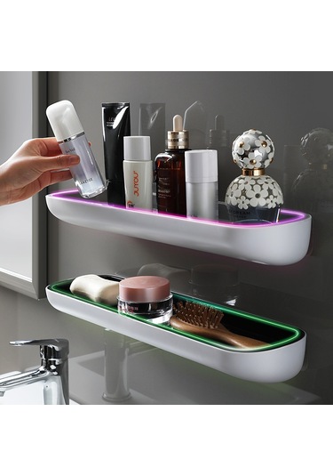 Moveevo Duvar Takılı Abs Depolama Rafı, Modern Basit Tasarım, Banyo/mutfak Düzenleme, Kolay Kurulum, Alan Tasarrufu Standart Gri Diğer