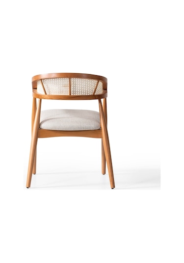 Perge İskandinav Natural Ahşap Masa Sandalye Takımı 90x90 Meşe - Beyaz