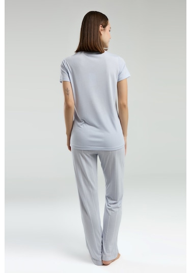 Pierre Cardin Kadın Mavi Pijama Takımı Pc8978-s-v1 Mavi