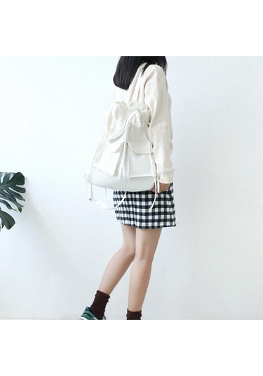 Lebıhmurah Wbp1645 Yeni Stil Kanvas Çanta Kadın Omuz Sırt Çantası Büyük Kapasiteli Sırt Çantası Öğrenci Sırt Çantası Beyaz Kahverengi