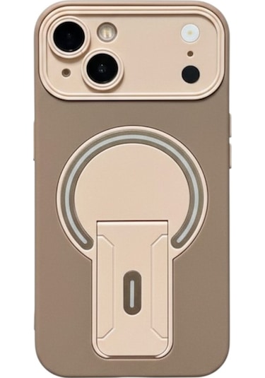 Apple Uyumlu iPhone 13 Uyumlu Standlı Kılıf Bej