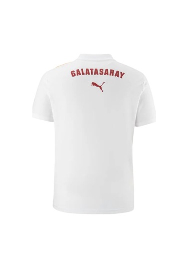 Galatasaray Lisanslı A-takım Lazer Kutulu Kişiye Özel Polo Yaka Beyaz T-shirt Beyaz