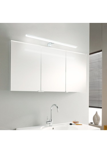 Padalink Banyo Duvar Lambası Led 8w 58cm Paslanmaz Çelik Ip44 6000k Beyaz Işık 90-265v Dolap Makyaj Aynası Işıklı Siyah