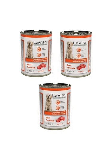 La Vital Biftekli Yetişkin Köpek Konservesi 3 x 400 G