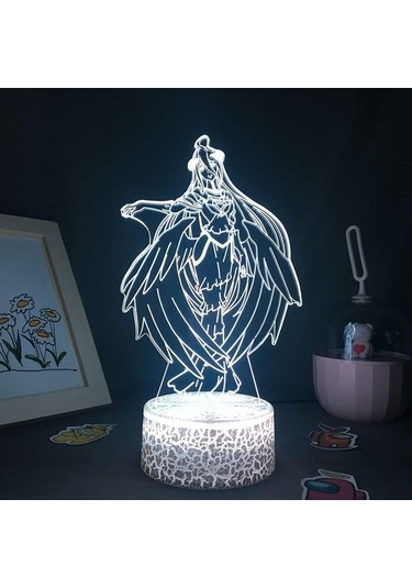 Szypzstore Erkek Için Overlord Anime 3d Gece Lambası 16 Renk Kız Odası Dekor Illusion Led Lamba Usb Manga Ainz Ooal Şekil Uygun Çocuklar Hayranlar Noel Hediyeleri Kmx0l2 Siyah