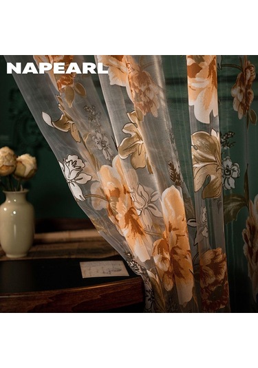 Mor 1pc Modern Mor Çiçek Mutfak Moda Sırf Pencere Perde Çiçek Tül Kapı Perdesi Napearl