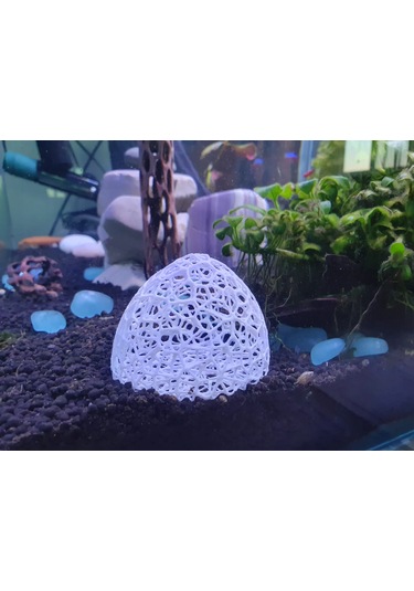 Karides Akvaryumu İçin Gözenekli Beyaz Saklanma Mağarası