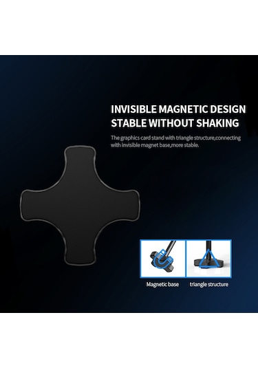 Maiyame Gm961 Alüminyum Grafik Kart Tutucu - Dikey Montajlı, Isıtıcı Destekli, Tek Nokta Sabitleme - Siyah